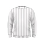 Vertical Stripes - White and Platinum Gray Kid s Sweatshirt