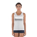 Vertical Stripes - White and Platinum Gray Women s Sport Tank Top