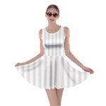 Vertical Stripes - White and Platinum Gray Skater Dress