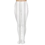 Vertical Stripes - White and Platinum Gray Women s Tights