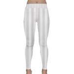 Vertical Stripes - White and Platinum Gray Yoga Leggings