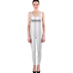 Vertical Stripes - White and Platinum Gray OnePiece Catsuit