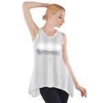 Vertical Stripes - White and Pale Gray Side Drop Tank Tunic