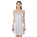 Vertical Stripes - White and Pale Gray Satin Night Slip