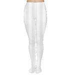 Vertical Stripes - White and Pale Gray Women s Tights