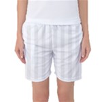 Vertical Stripes - White and Pale Gray Women s Basketball Shorts