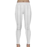 Vertical Stripes - White and Pale Gray Yoga Leggings