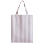 Vertical Stripes - White and Pale Gray Zipper Classic Tote Bag