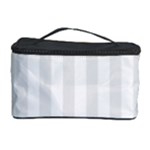 Vertical Stripes - White and Pale Gray Cosmetic Storage Case