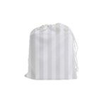 Vertical Stripes - White and Pale Gray Drawstring Pouch (M)