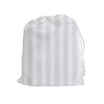 Vertical Stripes - White and Pale Gray Drawstring Pouch (XL)