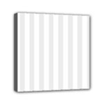 Vertical Stripes - White and Pale Gray Mini Canvas 6  x 6  (Stretched)