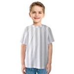 Vertical Stripes - White and Gainsboro Gray Kid s Sport Mesh Tee