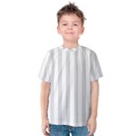 Vertical Stripes - White and Gainsboro Gray Kid s Cotton Tee