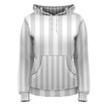 Vertical Stripes - White and Gainsboro Gray Women s Pullover Hoodie