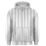 Vertical Stripes - White and Gainsboro Gray Men s Zipper Hoodie