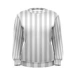 Vertical Stripes - White and Gainsboro Gray Women s Sweatshirt