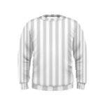 Vertical Stripes - White and Gainsboro Gray Kid s Sweatshirt