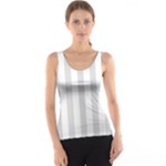 Vertical Stripes - White and Gainsboro Gray Tank Top