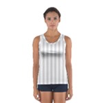 Vertical Stripes - White and Gainsboro Gray Women s Sport Tank Top