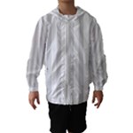 Vertical Stripes - White and Gainsboro Gray Hooded Wind Breaker (Kids)