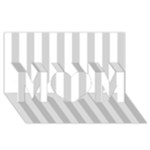 Vertical Stripes - White and Light Gray MOM 3D Greeting Card (8x4)