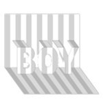 Vertical Stripes - White and Light Gray BOY 3D Greeting Card (7x5)