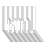 Vertical Stripes - White and Light Gray GIRL 3D Greeting Card (7x5)