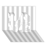 Vertical Stripes - White and Light Gray LOVE 3D Greeting Card (7x5)