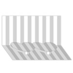 Vertical Stripes - White and Light Gray Twin Heart Bottom 3D Greeting Card (8x4)