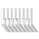 Vertical Stripes - White and Light Gray BEST SIS 3D Greeting Card (8x4)