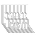 Vertical Stripes - White and Light Gray THANK YOU 3D Greeting Card (7x5)