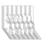 Vertical Stripes - White and Light Gray You Did It 3D Greeting Card (7x5)