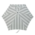 Vertical Stripes - White and Light Gray Mini Umbrella