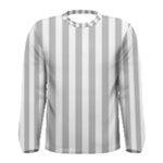 Vertical Stripes - White and Silver Gray Men s Long Sleeve T-shirt