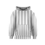 Vertical Stripes - White and Silver Gray Kid s Pullover Hoodie