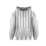 Vertical Stripes - White and Silver Gray Kid s Zipper Hoodie