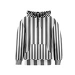 Vertical Stripes - White and Dark Gray Kid s Zipper Hoodie