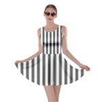 Vertical Stripes - White and Dark Gray Skater Dress