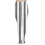 Vertical Stripes - White and Dark Gray Women s Tights