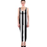 Vertical Stripes - White and Black OnePiece Catsuit