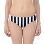 Vertical Stripes - White and Black Hipster Bikini Bottoms