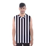 Vertical Stripes - White and Black Men s Basketball Tank Top