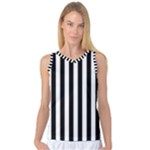 Vertical Stripes - White and Black Women s Basketball Tank Top