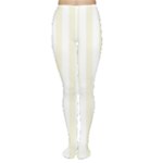 Vertical Stripes - White and Beige Women s Tights