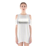 Vertical Stripes - White and Ivory Women s Cutout Shoulder Dress