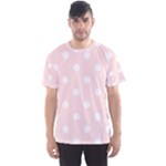 Polka Dots - White on Misty Rose Pink Men s Sport Mesh Tee