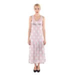 Polka Dots - White on Misty Rose Pink Full Print Maxi Dress