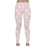 Polka Dots - White on Misty Rose Pink Yoga Leggings