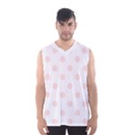 Polka Dots - Misty Rose Pink on White Men s Basketball Tank Top